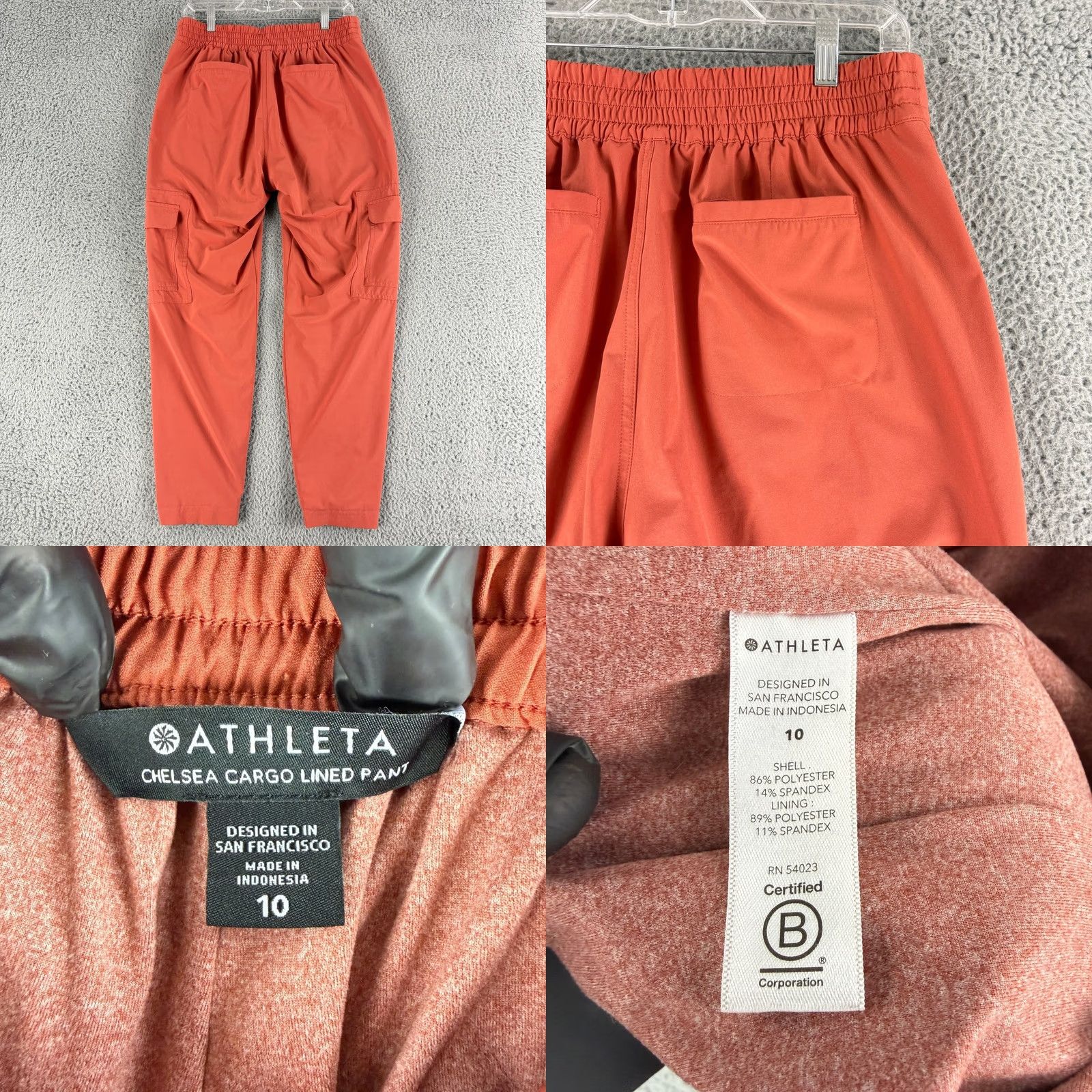 Athleta Athleta Chelsea Cargo Lined Pants Orange High Rise Jogger Womens 10 Size 24" / US 00 / IT 34 - 8 Thumbnail
