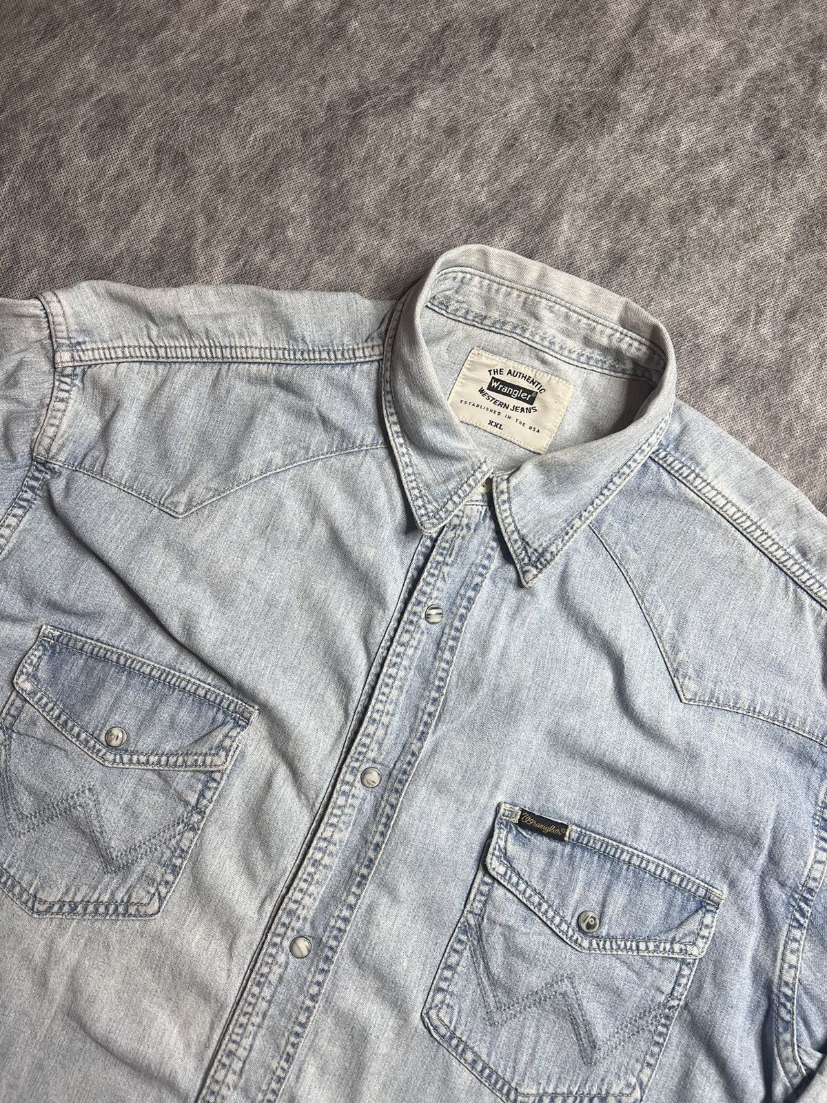Wrangler Vintage Wrangler Denim Shirt Size US XXL / EU 58 / 5 - 2 Thumbnail