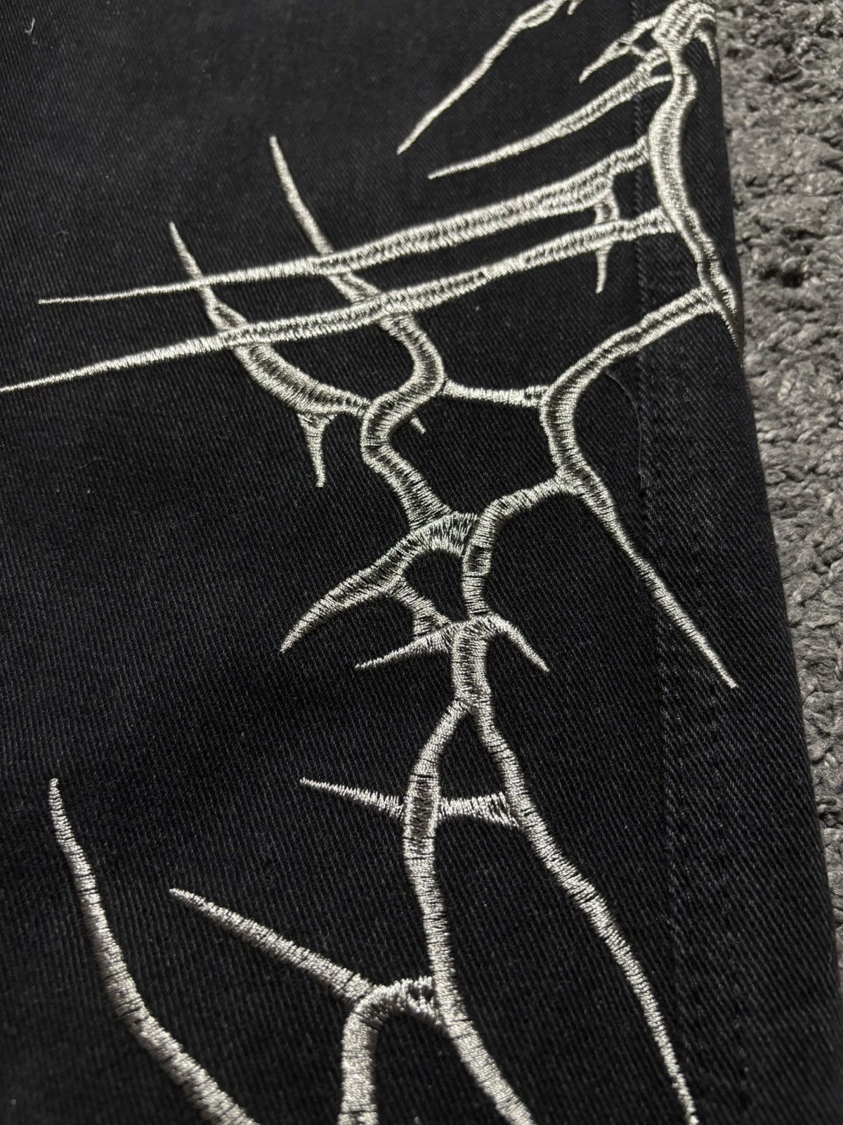 Jean × Vintage Vintage streetwear very rare spike silver flared black jeans Size US 34 / EU 50 - 7 Thumbnail
