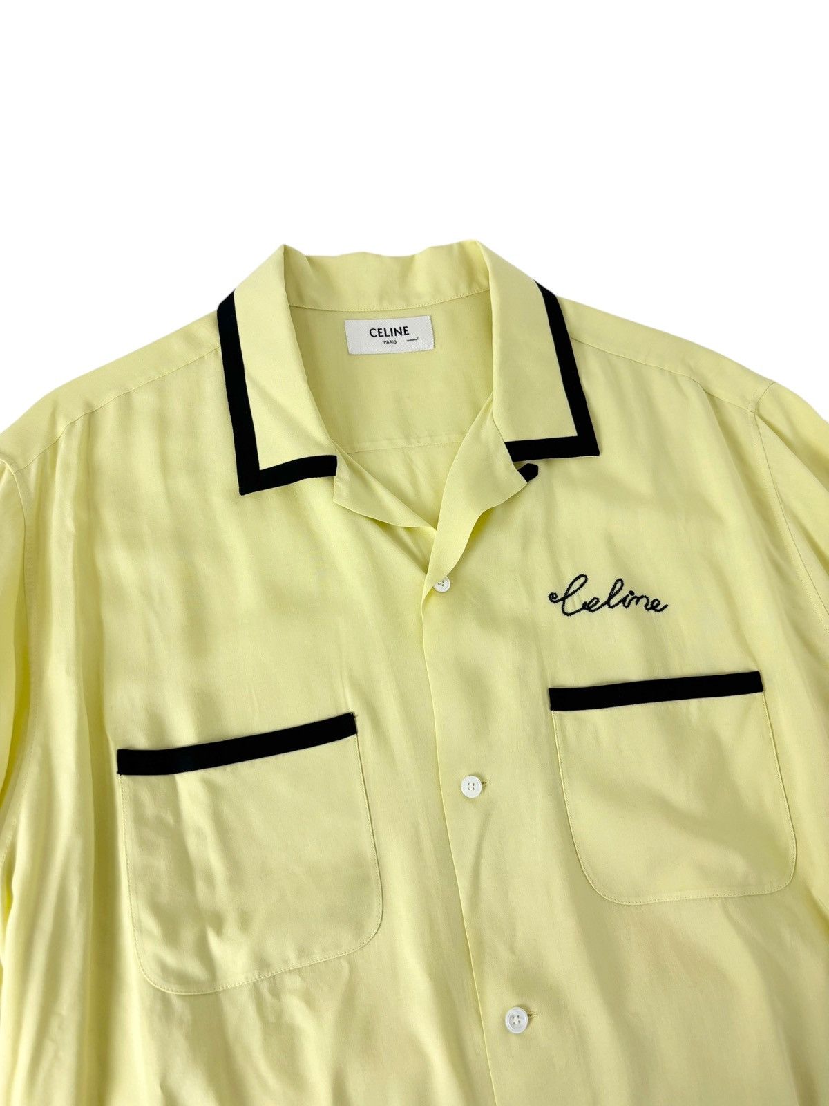 Celine × Hedi Slimane S/S 2023 Loose Bowling Shirt (SS23, Logo, Campaign) Size US L / EU 52-54 / 3 - 3 Thumbnail
