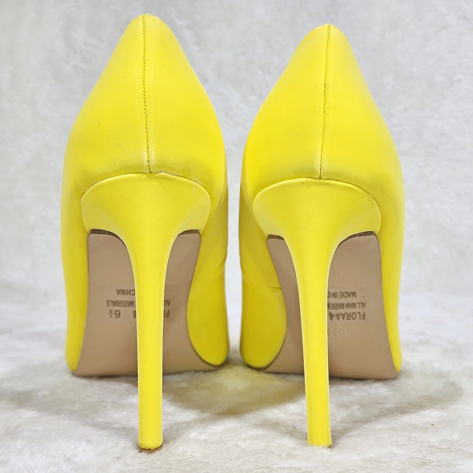 Other Bright Yellow High Heel Stiletto Pumps Evening Party Shoes Size US 6 / IT 36 - 4 Thumbnail