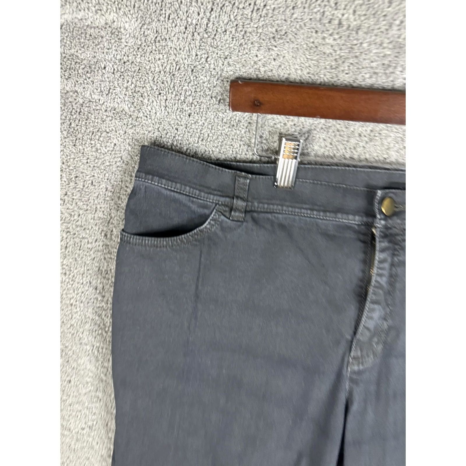Vintage Lafayette 148 New York Pants Womens 38x25 Gray Stretch Twill Casual Chino Straight Pockets Zipper Fly Waist 36in Inseam 26in Regular Vintage No Size 26" / US 2 / IT 38 - 2 Thumbnail