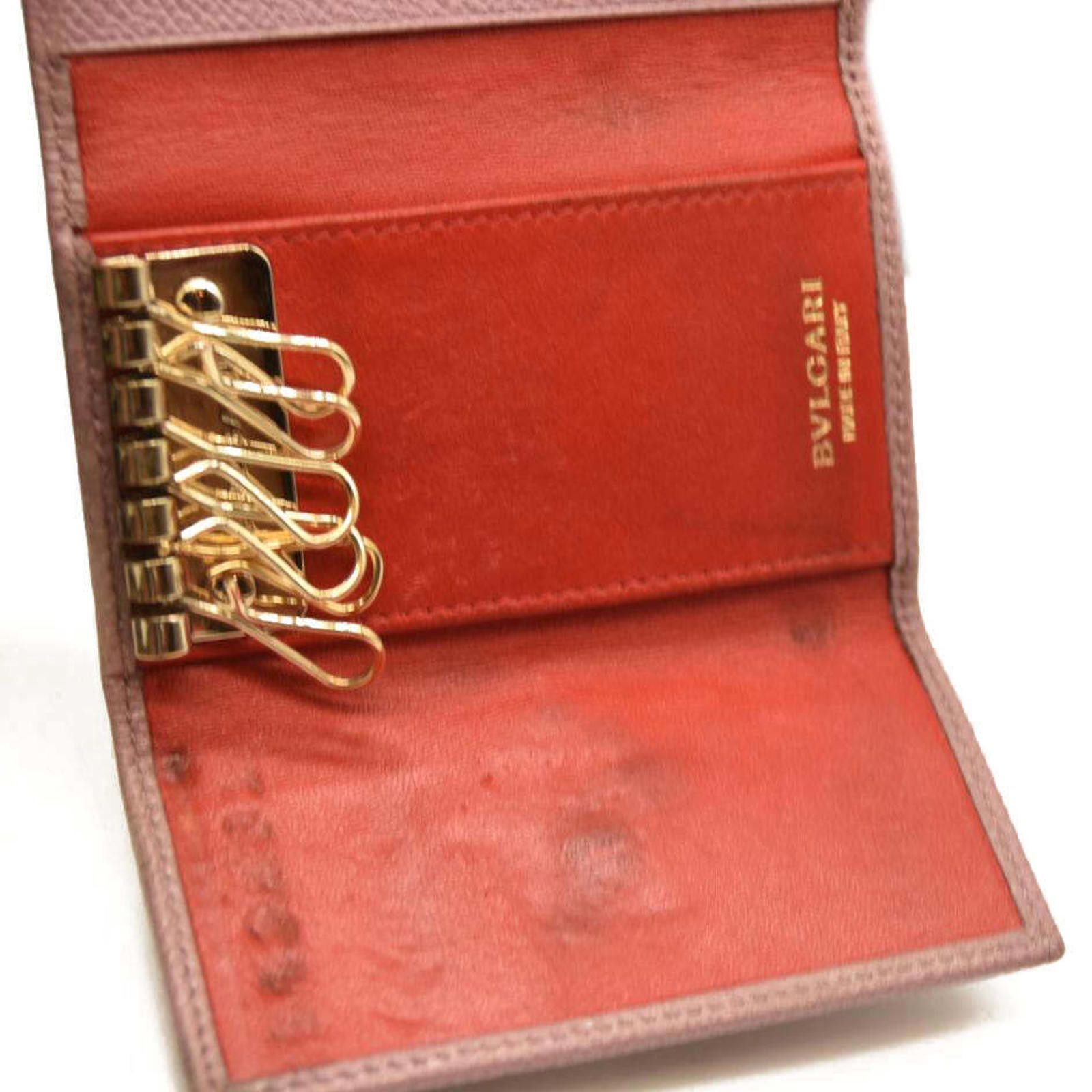 Bvlgari BVLGARI BVLGARIBVLGARI Clip Leather 6 Ring Key Case Pink Size ONE SIZE - 11 Thumbnail
