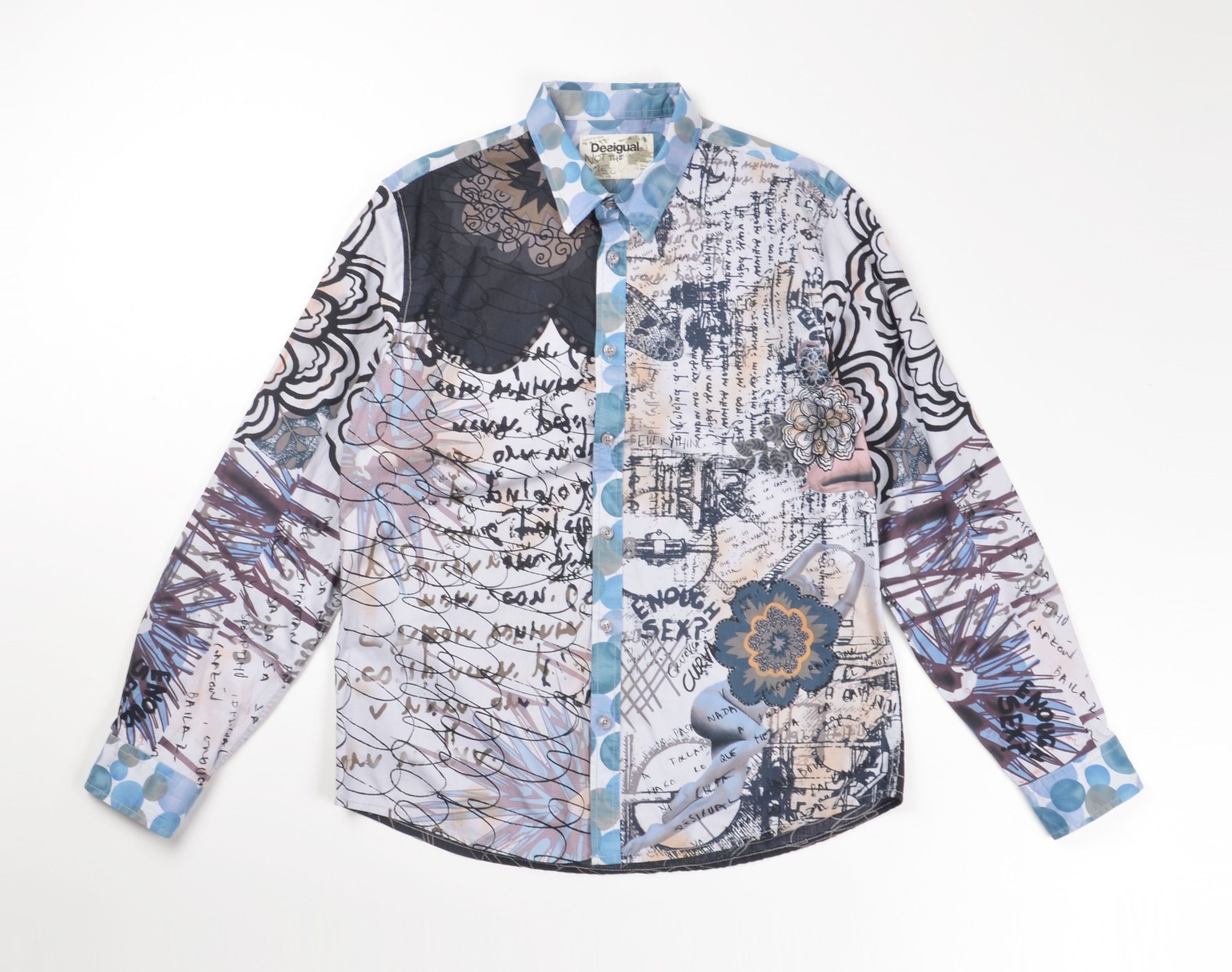 Desigual Vintage Desigual Patchwork Graphic Artsy Statement Shirt Size US L / EU 52-54 / 3 - 1 Thumbnail