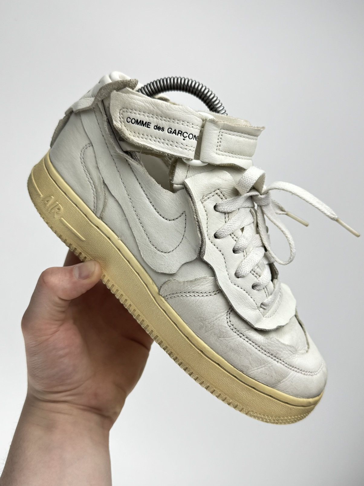 Comme des Garcons × Nike Comme des Garçons x Nike Air Force 1 Mid 'Triple White' Size US 5.5 / EU 38 - 1 Thumbnail