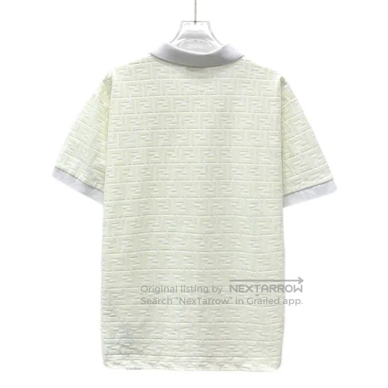 Fendi Fendi Beige Logo Letter Printed Cotton Lapel Single Breast Size US M / EU 48-50 / 2 - 2 Thumbnail