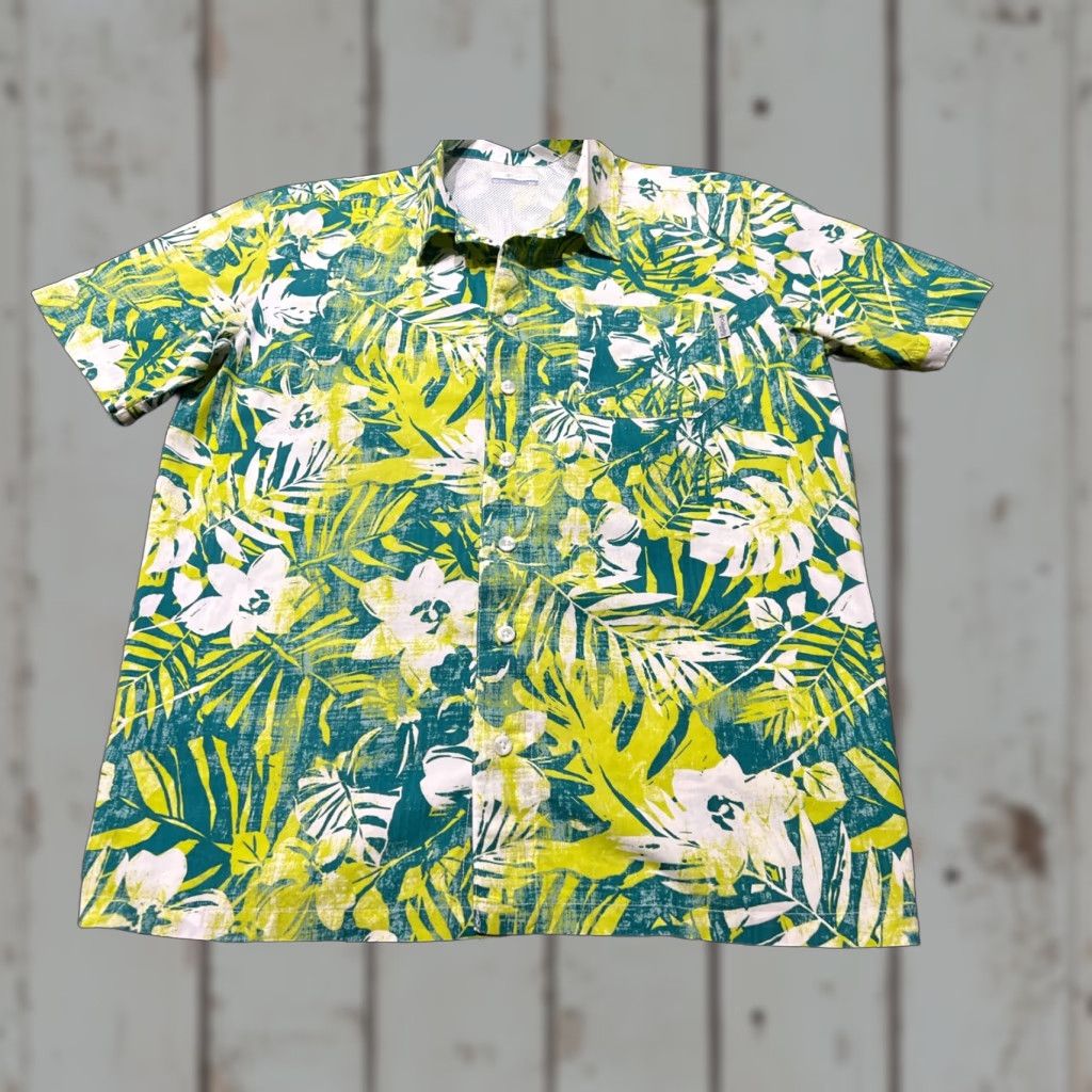 Vintage COLUMBIA PFG Fishing Shirt Men's XL Short Sleeve Yellow Floral Button-Up Outdoor Vented Lightweight Breathable Size US XL / EU 56 / 4 - 1 Thumbnail