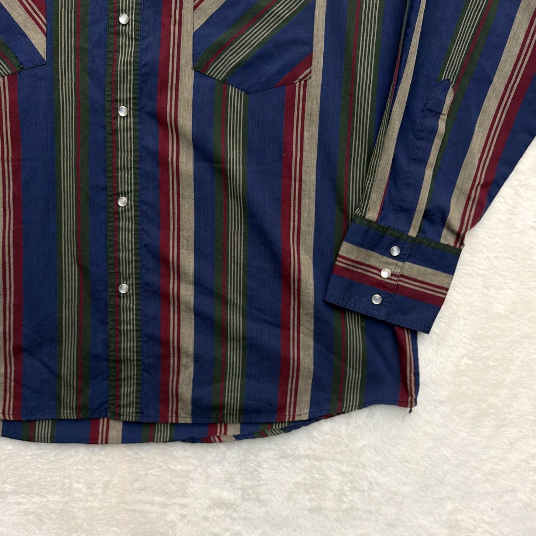 CO Western Plains Trading Co Shirt Mens 2XL Blue Striped Western Snap Long Sleeve Size US XXL / EU 58 / 5 - 5 Thumbnail