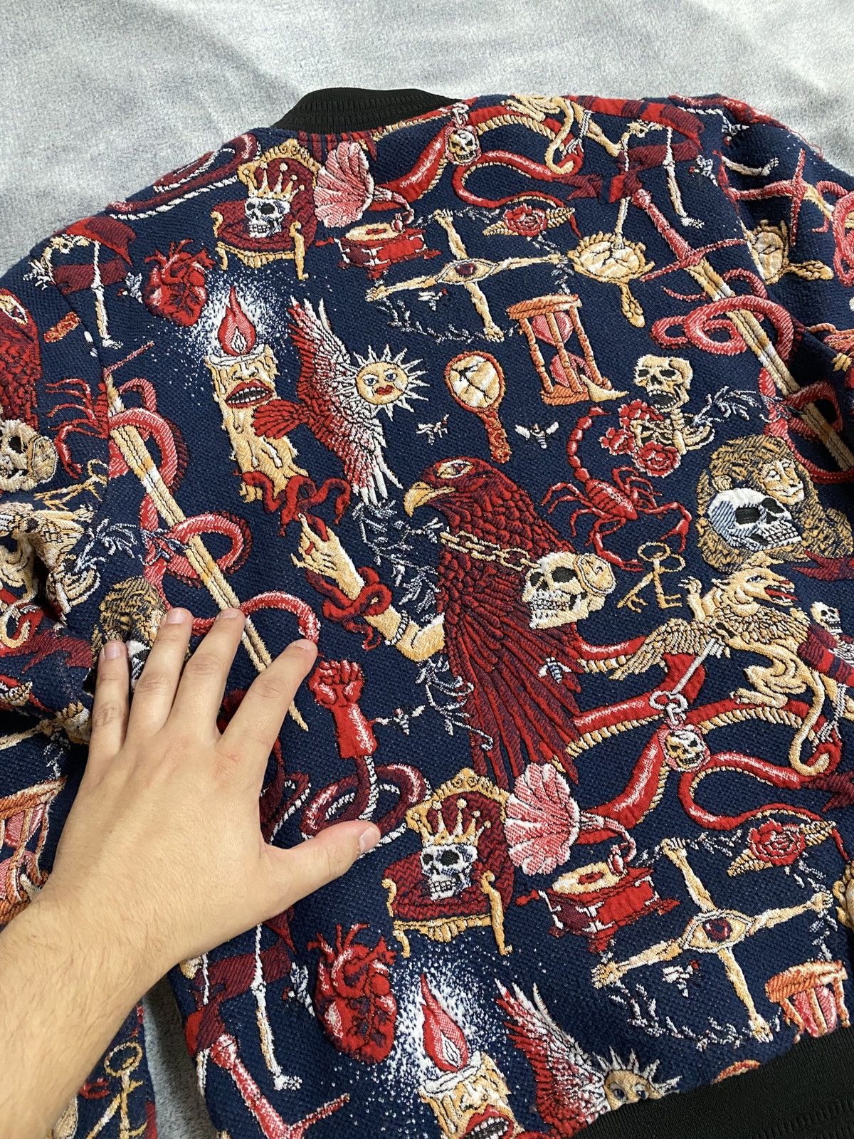 Japanese Brand All-Over Embroidery Skelet Bomber Gothic Aesthetic japanese Size US S / EU 44-46 / 1 - 15 Thumbnail