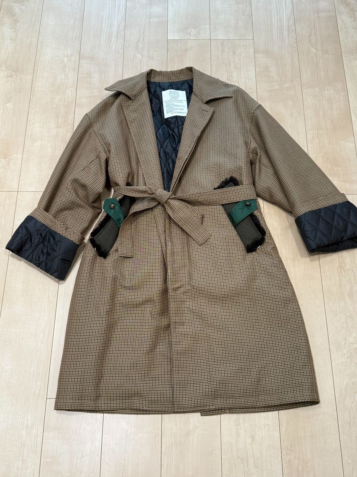 Vanishing Elephant Elephant Tribal Fabrics Wool Quilted Coat Size US M / EU 48-50 / 2 - 1 Thumbnail