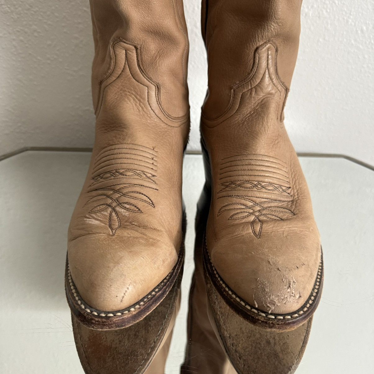 Dan Post DAN POST Vintage Tan Leather Western Rancher Cowboy Boots Size US 8 / EU 41 - 7 Thumbnail