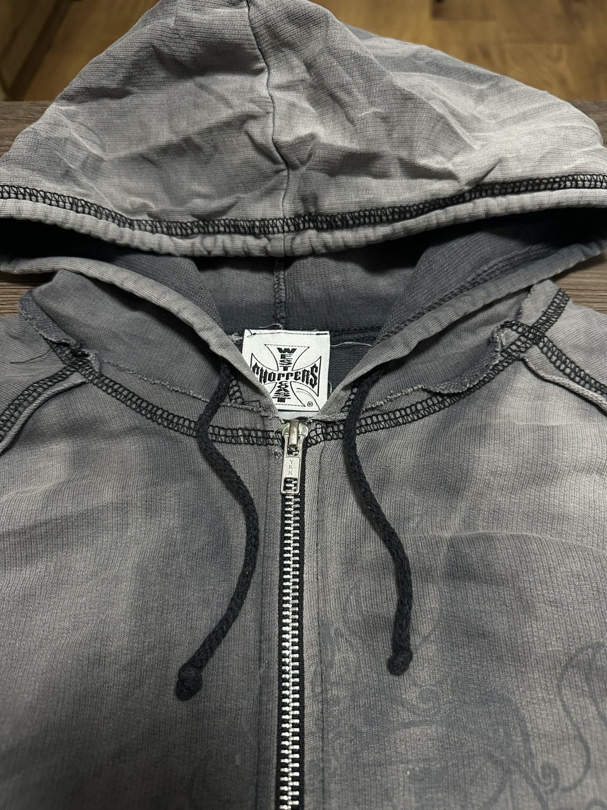 Vintage × West Coast Choppers Vintage West Coast Choppers Distressed Style Zip Hoodie Size M / US 6-8 / IT 42-44 - 4 Thumbnail
