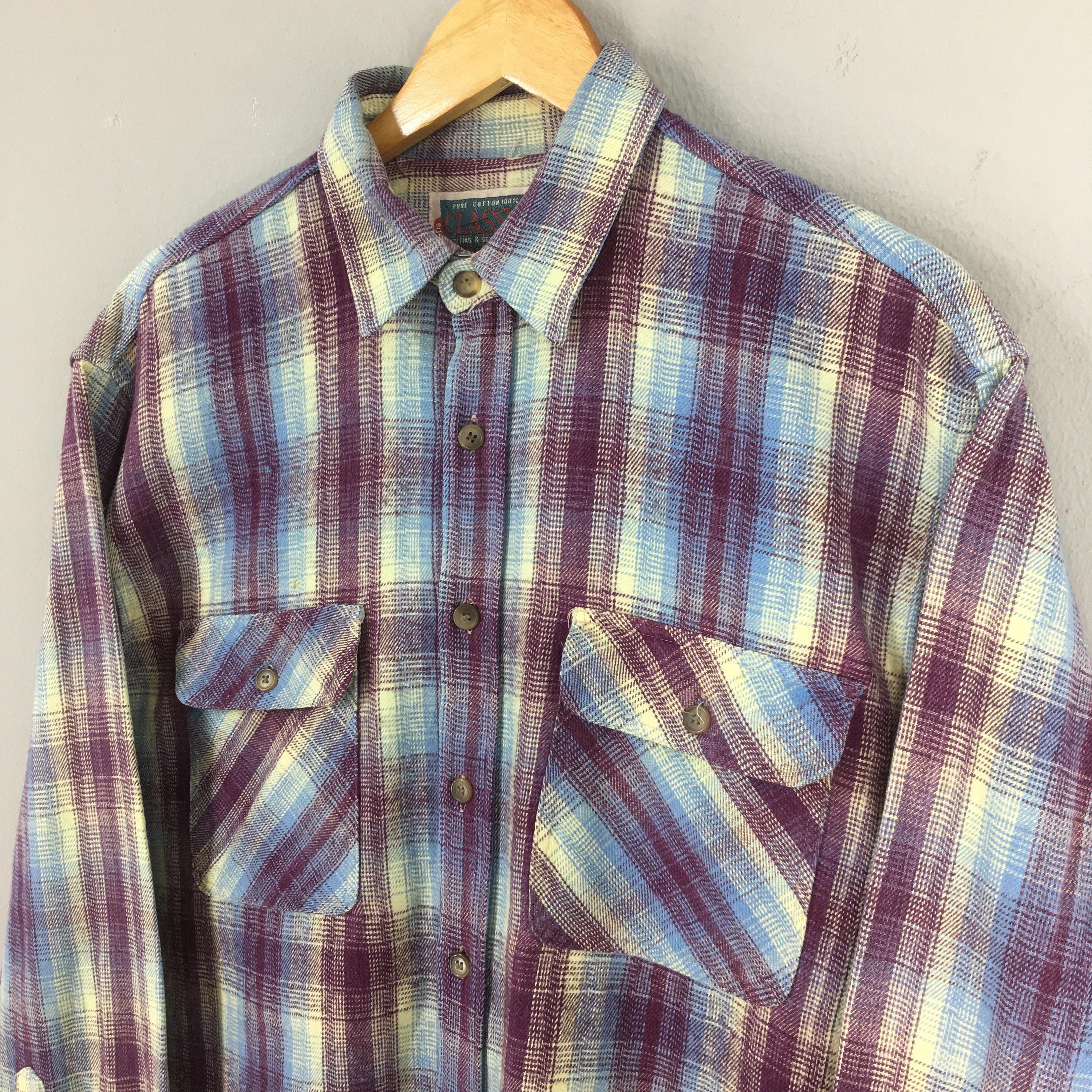 Flannel × Vintage 80s Plaid Shadow Tartan Checkered Flannel Shirt Medium Size US M / EU 48-50 / 2 - 3 Thumbnail