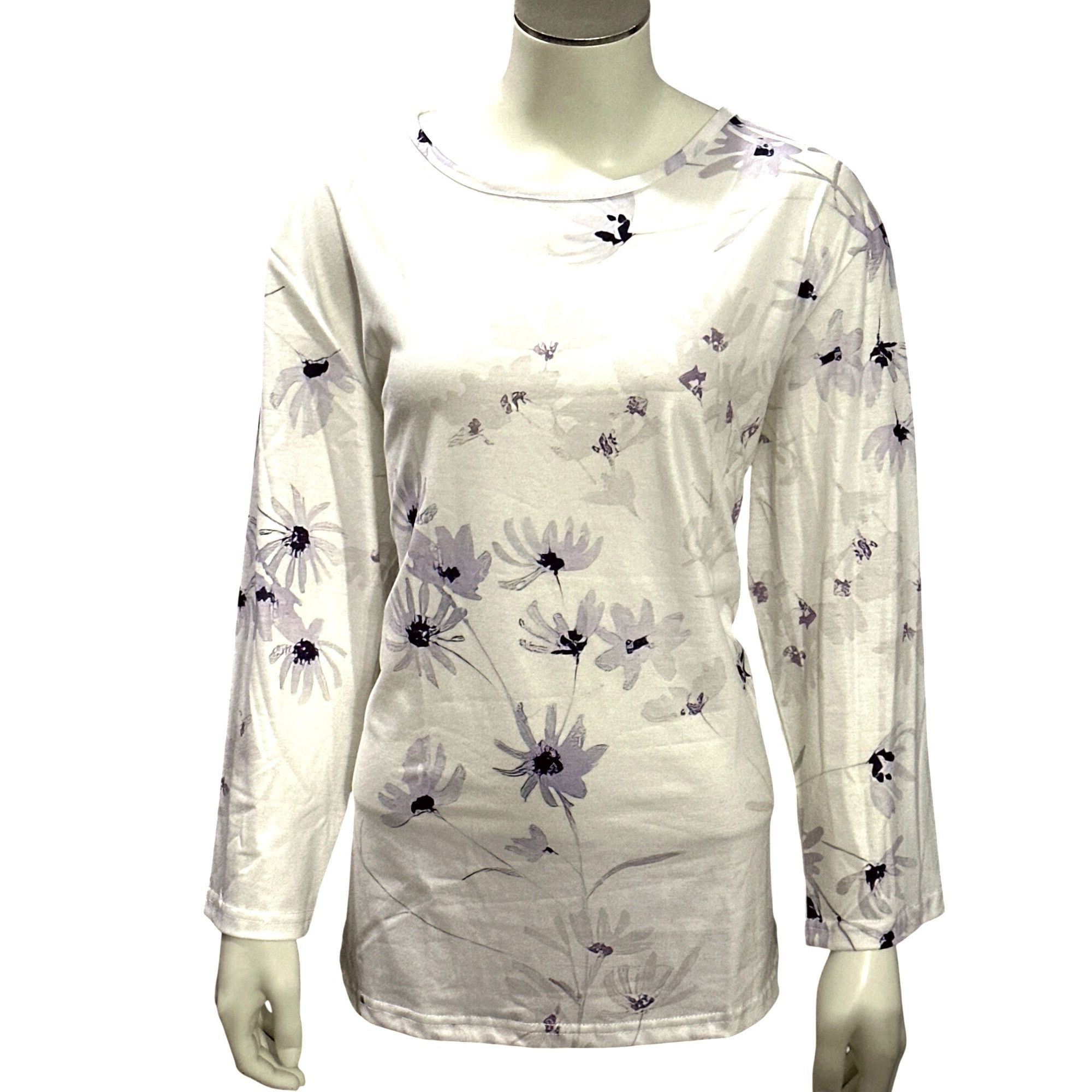 Other CCC Long Sleeve Floral Round Neck Cotton Blouse Elegant Desi Size L / US 10 / IT 46 - 1 Thumbnail