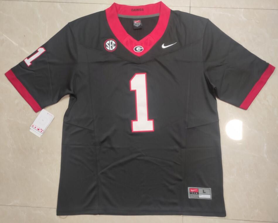 Nike Jerseys Black Georgia Football Jersey Men UGA Georgia