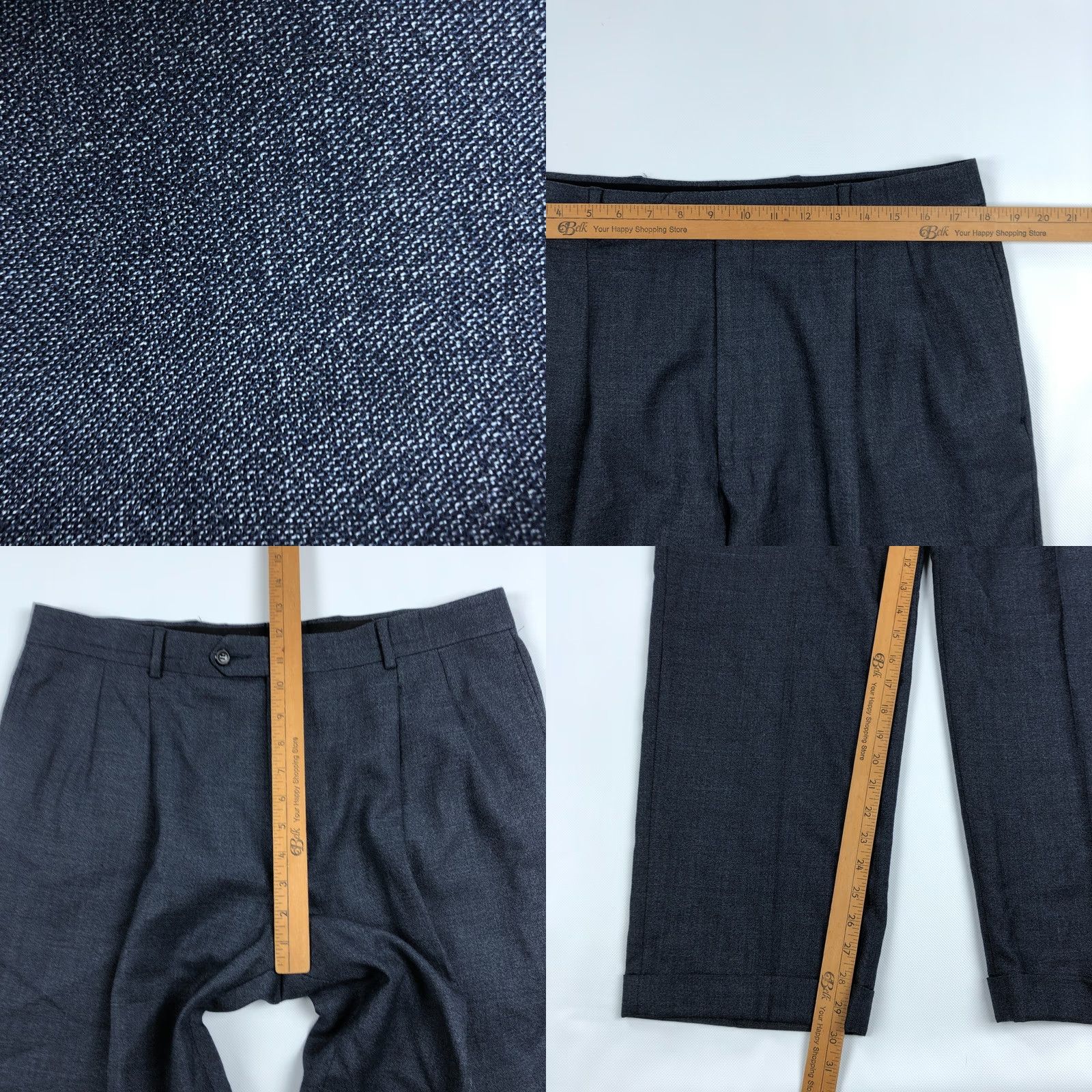 Jos. A. Bank Jos. A. Bank Dress Pants 36x30 Wool Pleated Cuffed Executive Mens Blue Size US 36 / EU 52 - 8 Thumbnail