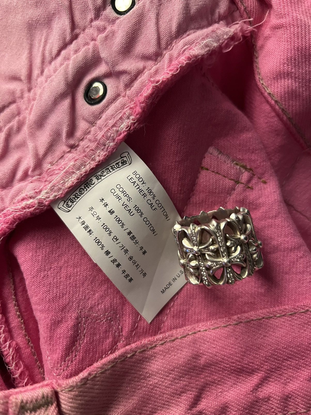 Chrome Hearts SOLD Chrome hearts pink denim Size US 34 / EU 50 - 6 Thumbnail