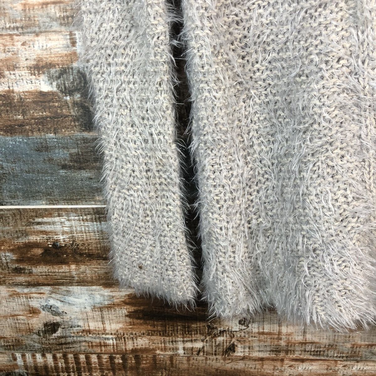 Other Become Grey mohair fur shaggy Cardigan Knitwear #A1318 Size L / US 10 / IT 46 - 7 Thumbnail