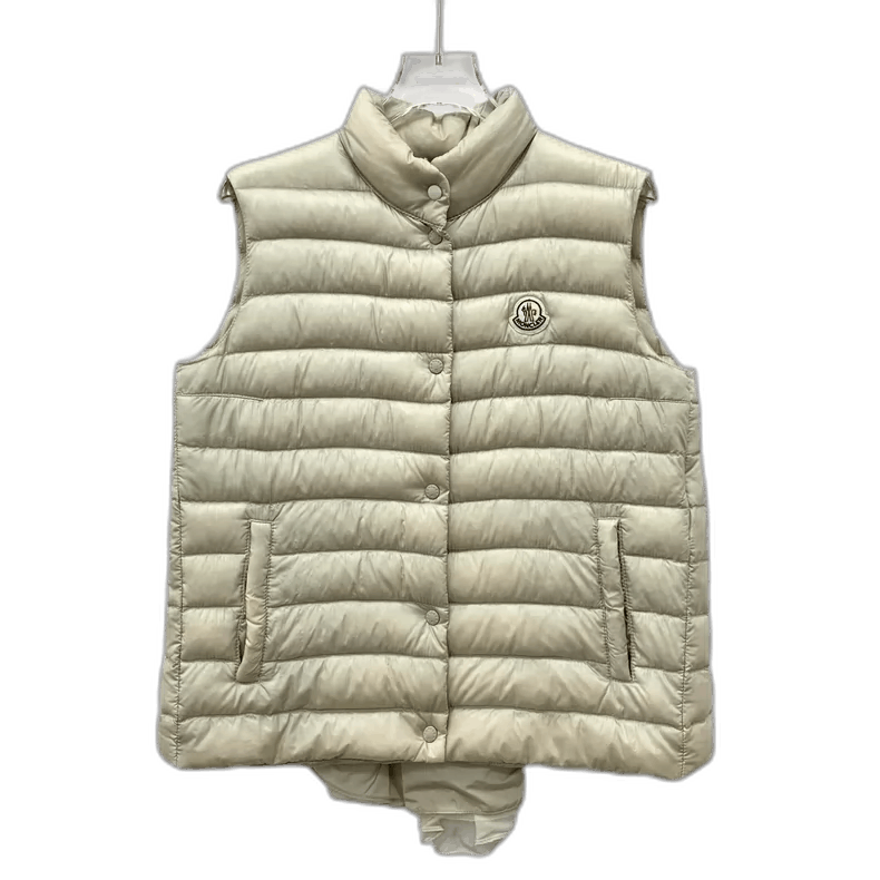 Moncler Moncler Beige Sleeveless Down Vest with Logo Size US XS / EU 42 / 0 - 1 Thumbnail