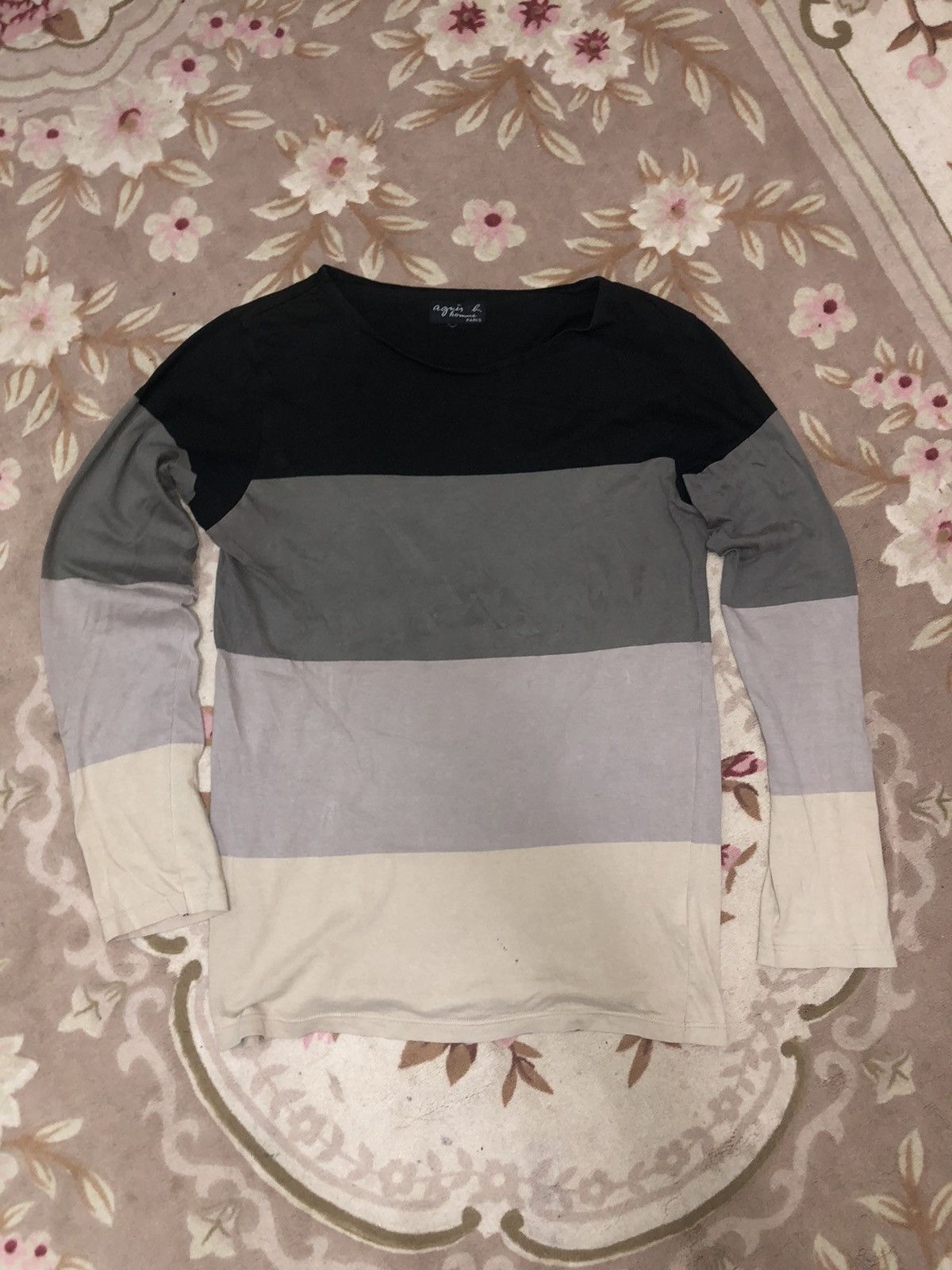 Designer × Japanese Brand × agnes b. Vintage Agnes B. Homme Paris Long Sleeve Stripes Size M / US 6-8 / IT 42-44 - 2 Thumbnail