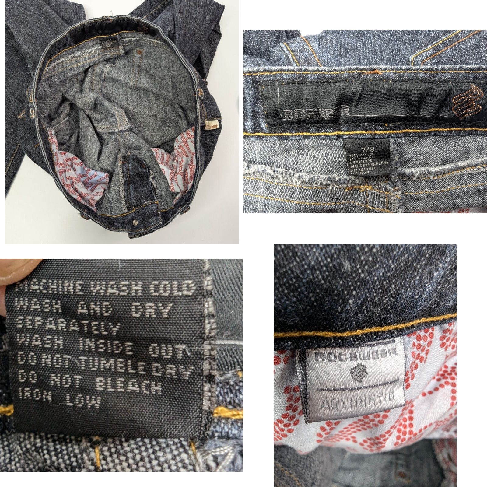 Rocawear VINTAGE Rocawear Denim Jeans Button Cuffs 7/8 32x31 Embroidered Hip Hop Y2K Women's Blue Jeans Rocawear 90s Logo Style Size 28" / US 6 / IT 42 - 9 Thumbnail