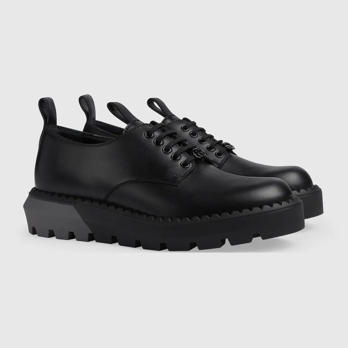Gucci o1mt1gz0325 Interlocking G Lace-Up Shoes in Black Size US 12 / EU 45 - 2 Thumbnail