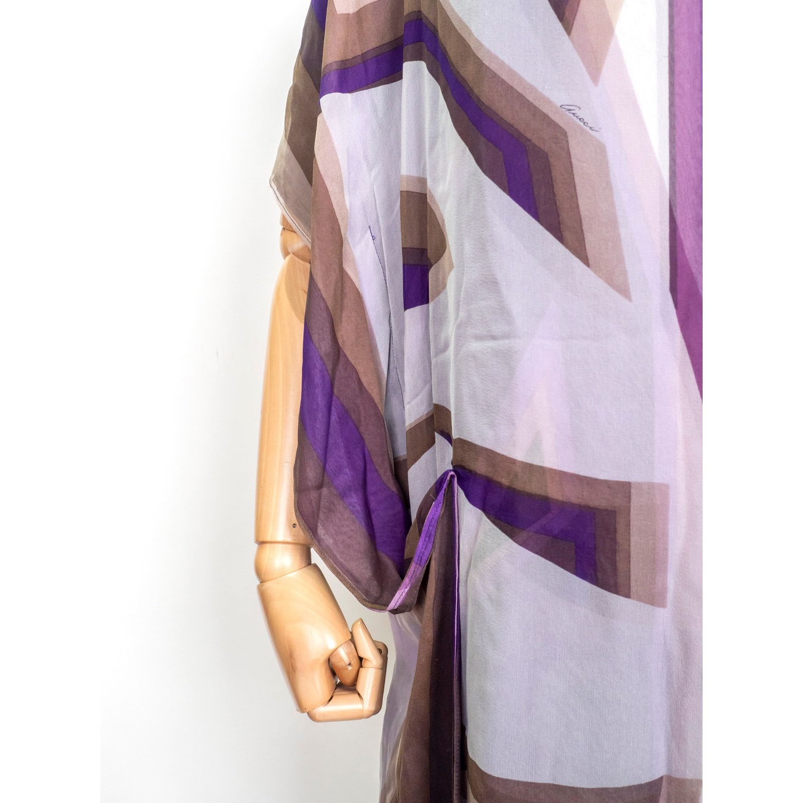 Gucci Gucci Purple Graphic Print Silk Dress Size S / US 4 / IT 40 - 9 Thumbnail