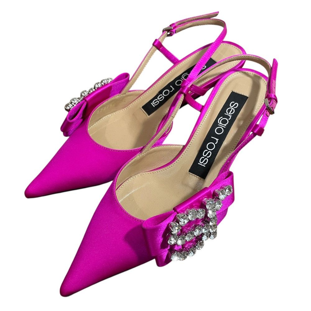 Other Other Sergio Rossi Pointed Toe Logo Bijou Low Heel Slingback Pumps Leather Shoes DUTY FREE for USA Size ONE SIZE - 1 Thumbnail