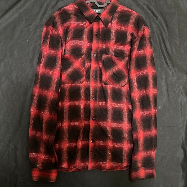Amiri Amiri Black and red checkered glitter shirt Size US L / EU 52-54 / 3 - 1 Thumbnail