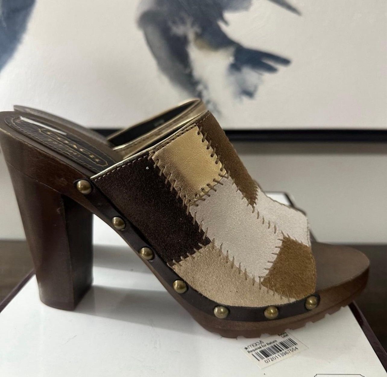 Coach New Coach Patchwork Suede Vintage clog Size US 8.5 / IT 38.5 - 1 Thumbnail