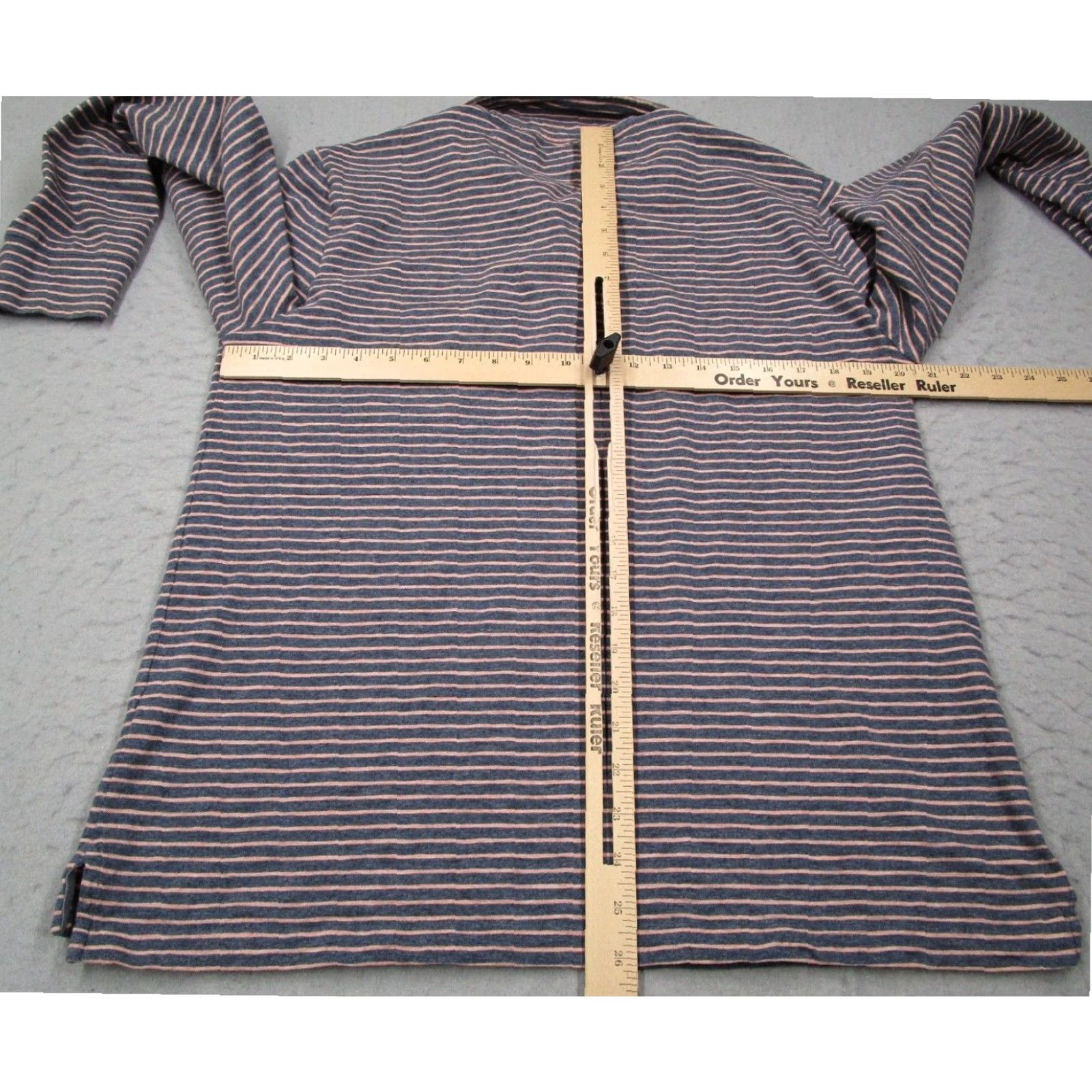 Faherty Faherty Mens Blue Striped Long Sleeve Polo Shirt Large Cotton Blend Golf Size US L / EU 52-54 / 3 - 6 Thumbnail