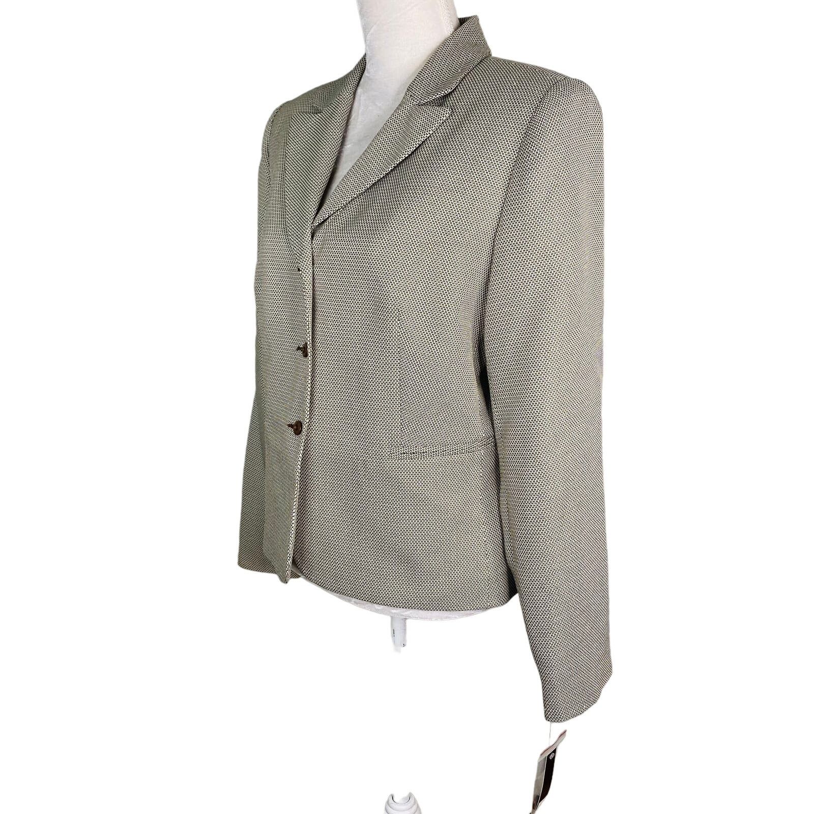 Other Vintage Giorgio Sant'Angelo Blazer 12 Taupe Ivory Weave New Size XL / US 12-14 / IT 48-50 - 8 Thumbnail