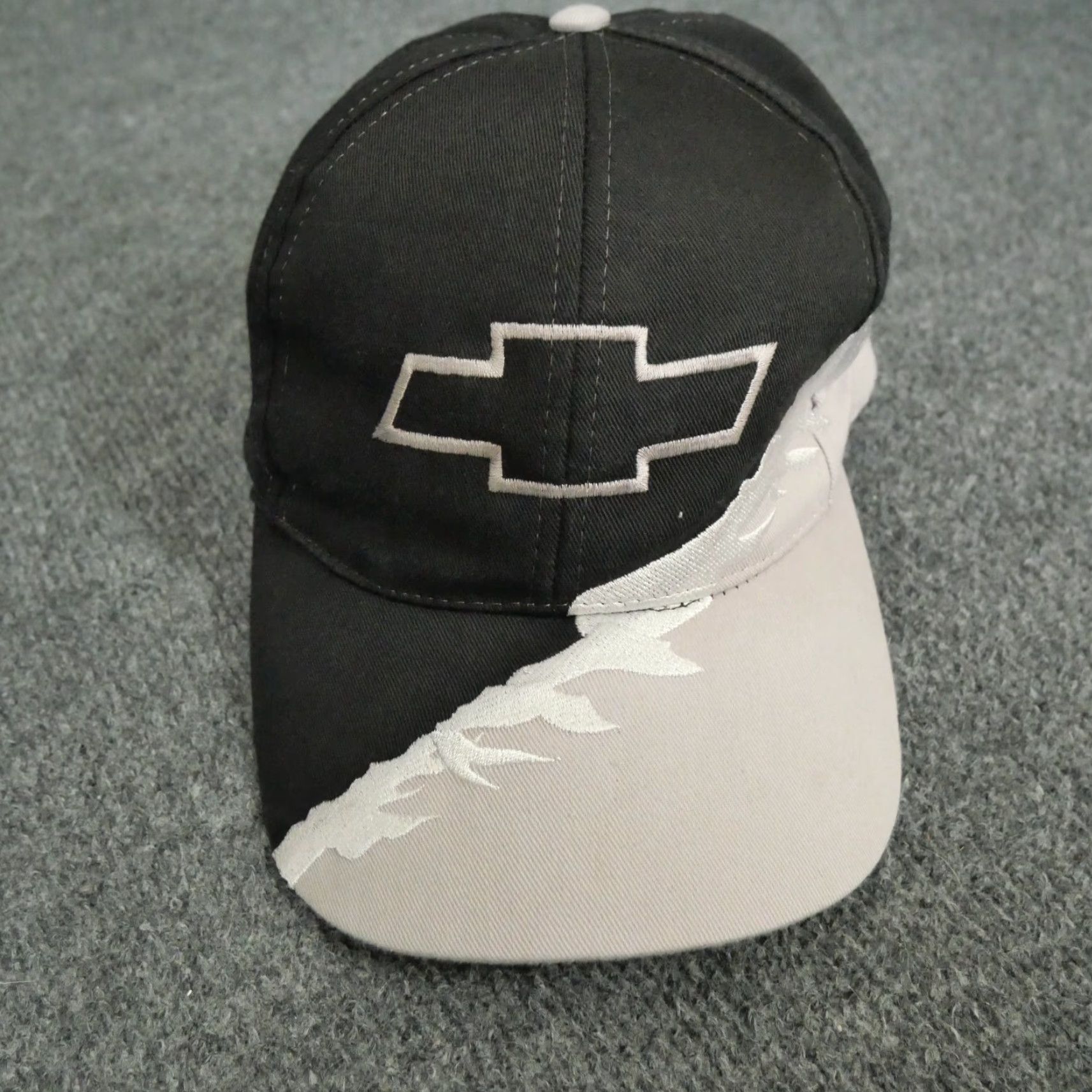 Vintage VINTAGE Chevy Hat Adult Mens Black Grey Strap Back Saw Tooth Rip 90s Y2K Snapback One Size Black Mens Vintage 90s Size ONE SIZE - 2 Thumbnail