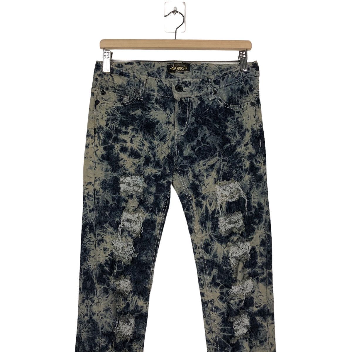 Hysteric Glamour 🔥Acid Wash Design Skinny Distressed Denim Jeans Works Japan Size US 30 / EU 46 - 4 Thumbnail
