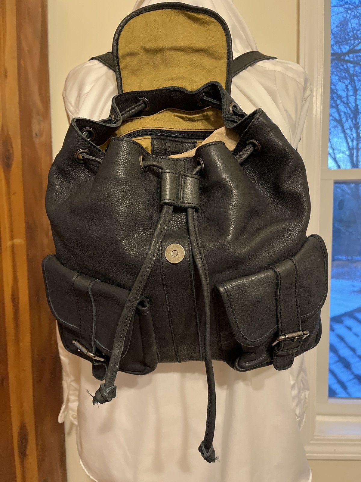 Designer Small Black Leather Backpack Excellent Condition Size ONE SIZE - 3 Thumbnail