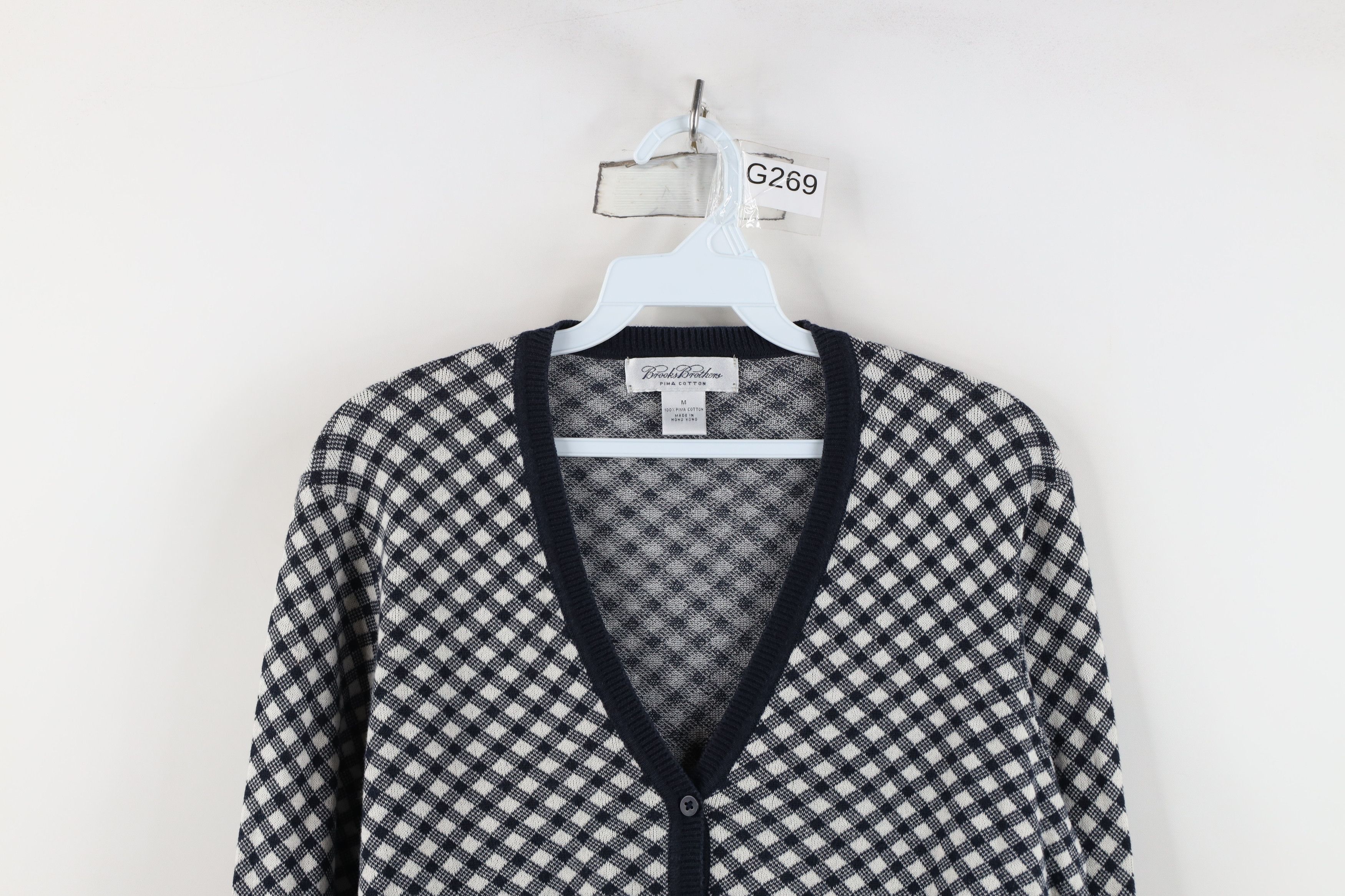 Brooks Brothers Vintage 90s Brooks Brothers Diamond Knit Cardigan Sweater Size M / US 6-8 / IT 42-44 - 2 Thumbnail