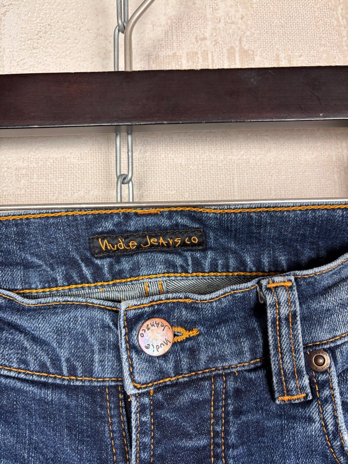 Nudie Jeans Nudie Jeans Co Grim Tim Dark Blue Orange W 32 L 34 Size US 32 / EU 48 - 11 Thumbnail