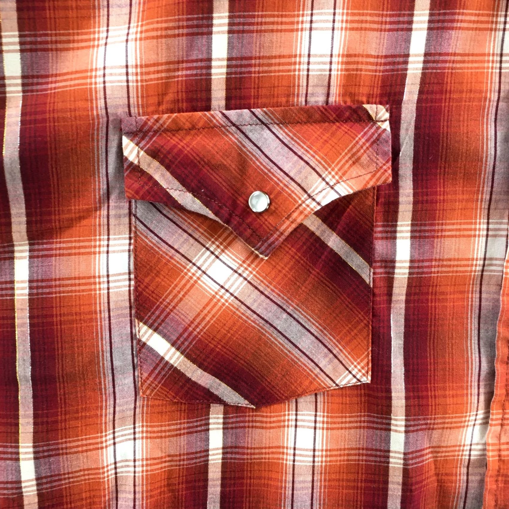 Vintage Ely Cattleman Button Up Shirt Mens XXL Tall Orange Plaid Long Sleeve Collared Size US XXL / EU 58 / 5 - 4 Thumbnail