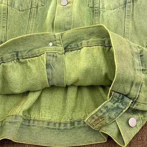 Designer × Japanese Brand × Jean Green Jeans Jacket Cardigan Size US XL / EU 56 / 4 - 4 Thumbnail