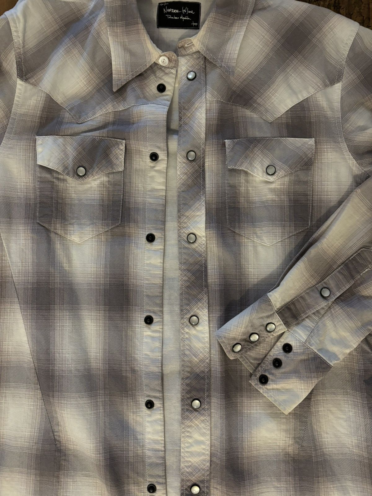 Number (N)ine AW07 Ombre Check Western Shirt Size US S / EU 44-46 / 1 - 4 Thumbnail
