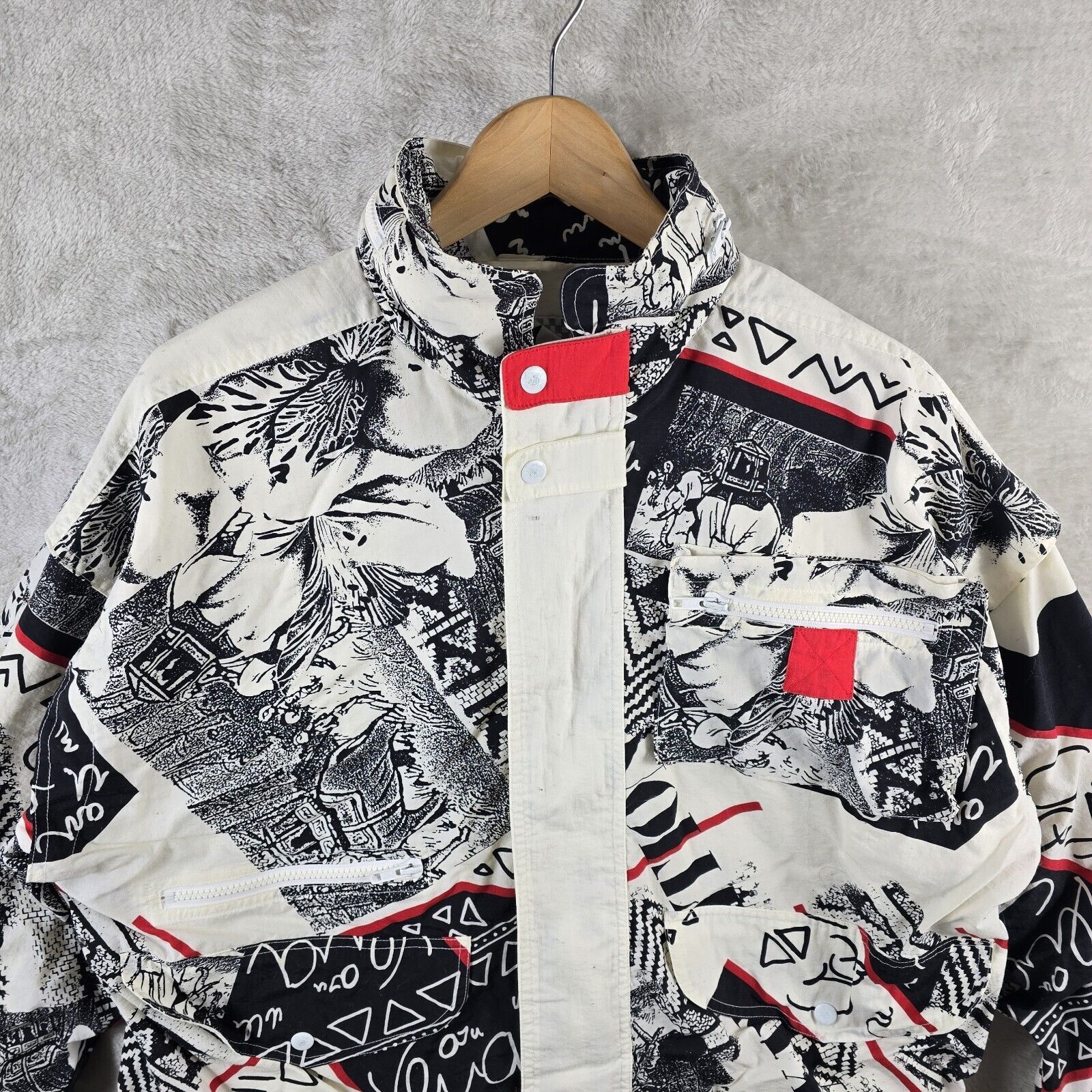 Vintage Vintage 80s Move Sport Small Jacket Graffiti Print AOP Size S / US 4 / IT 40 - 3 Thumbnail