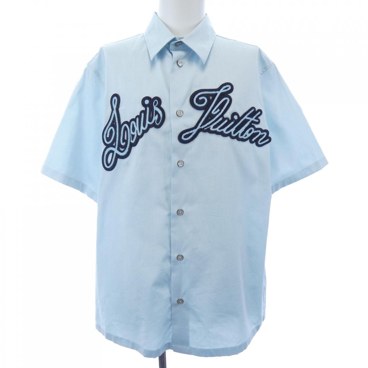 Louis Vuitton Louis Vuitton Embroidered Short Sleeve Cotton Shirt Cotton Tops HRS14WJXU DUTY FREE for USA