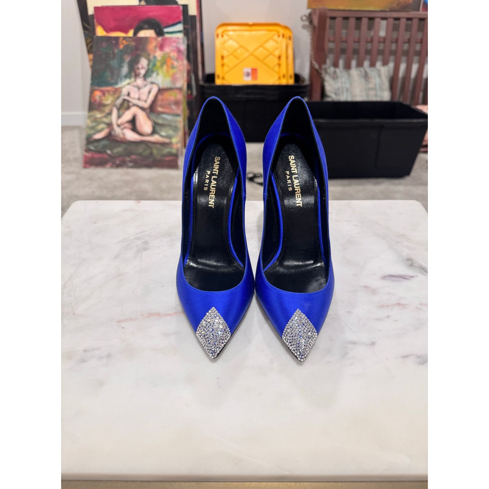 Saint Laurent Paris Saint Laurent Tower Crystal Toe Pump, EU36, 9/10, $1,295.00 Size US 6 / IT 36 - 1 Thumbnail