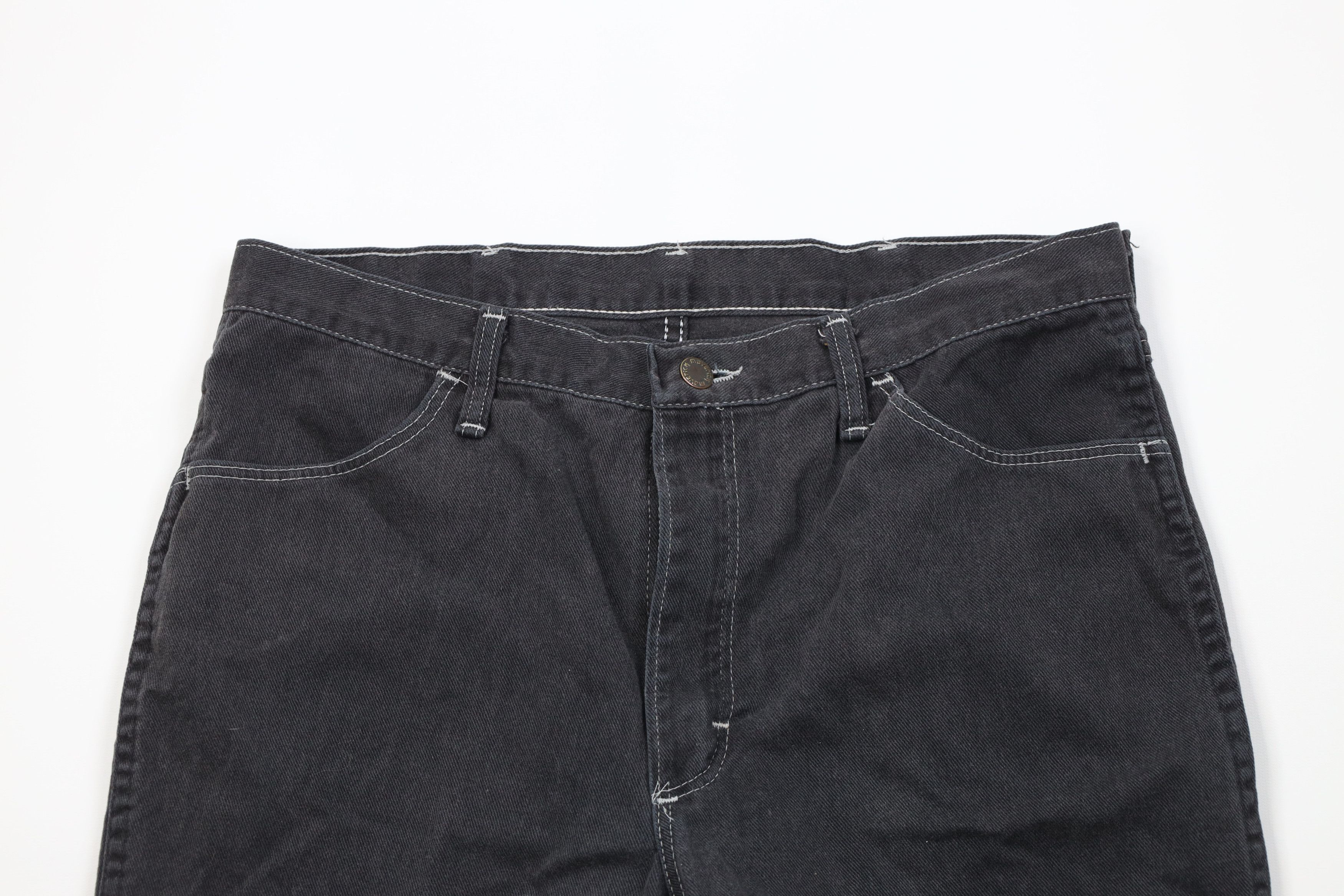 Vintage Vintage 70s Streetwear Wide Leg Denim Jeans Black USA Size US 34 / EU 50 - 2 Thumbnail