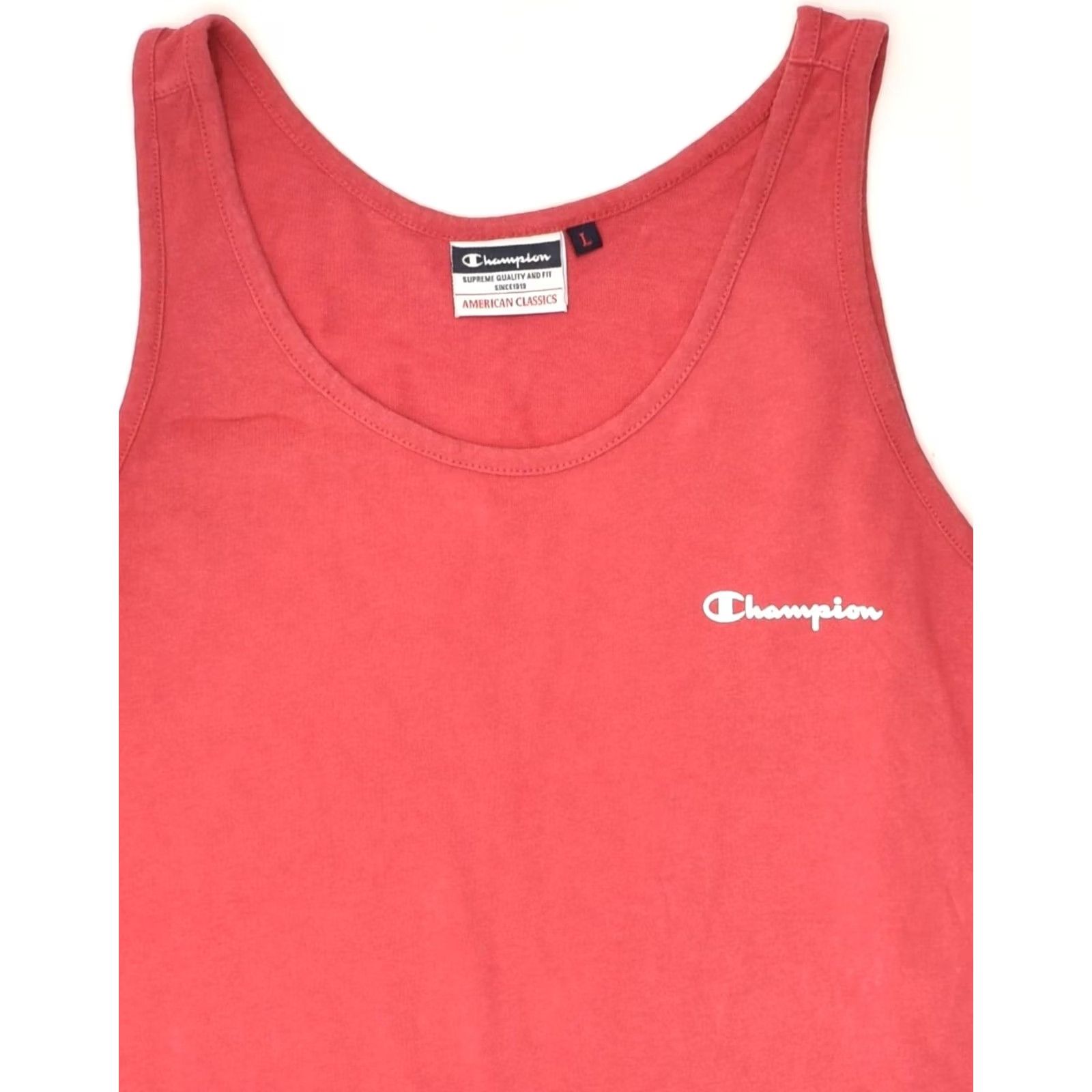 Champion VINTAGE CHAMPION Womens Vest Top UK 14 Large Red Cotton AJ36 Size L / US 10 / IT 46 - 3 Thumbnail