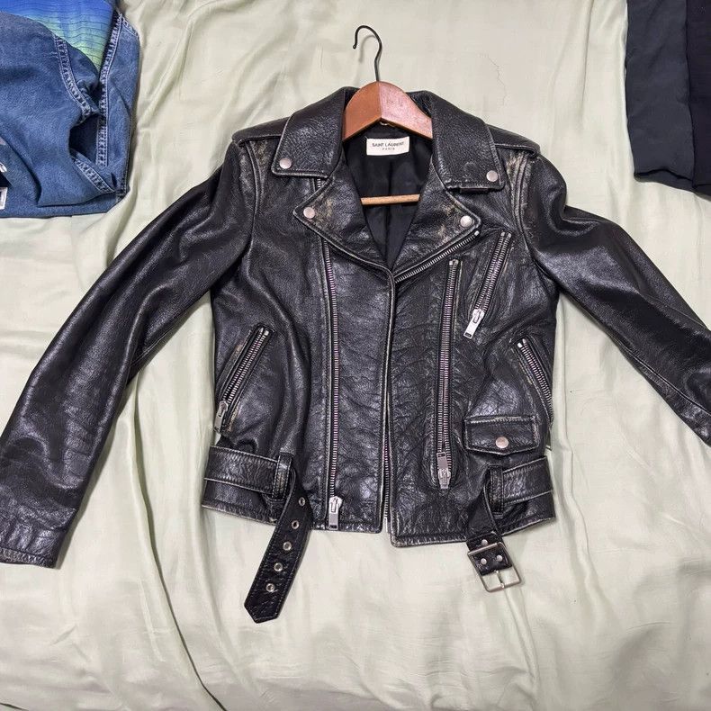 Saint Laurent Paris Classic Saint Laurent Leather Biker Ja