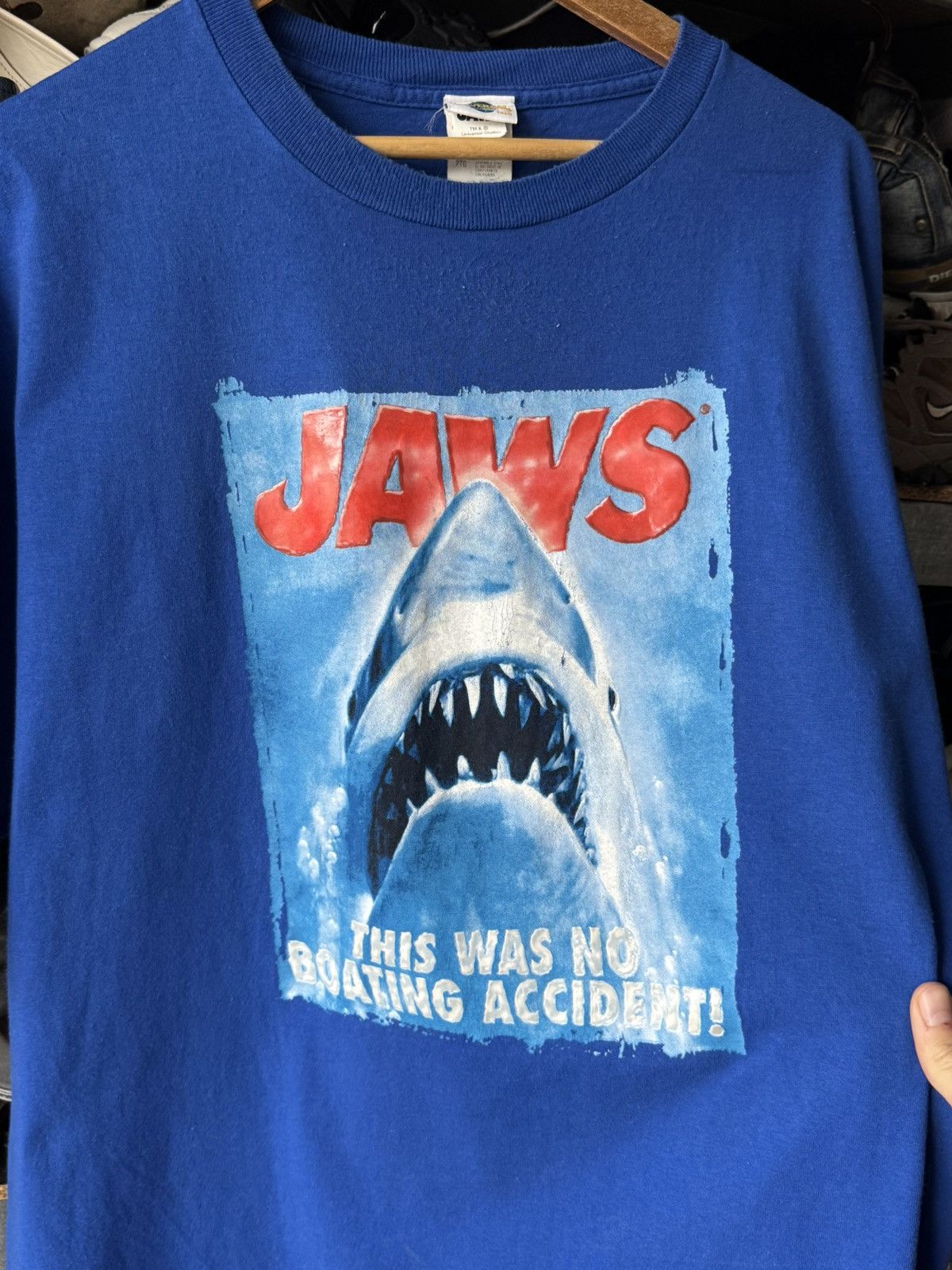Universal Studios Vintage Universal Studios Jaws NOBOATING ACCIDENT T-Shirt Size US XXL / EU 58 / 5 - 6 Thumbnail