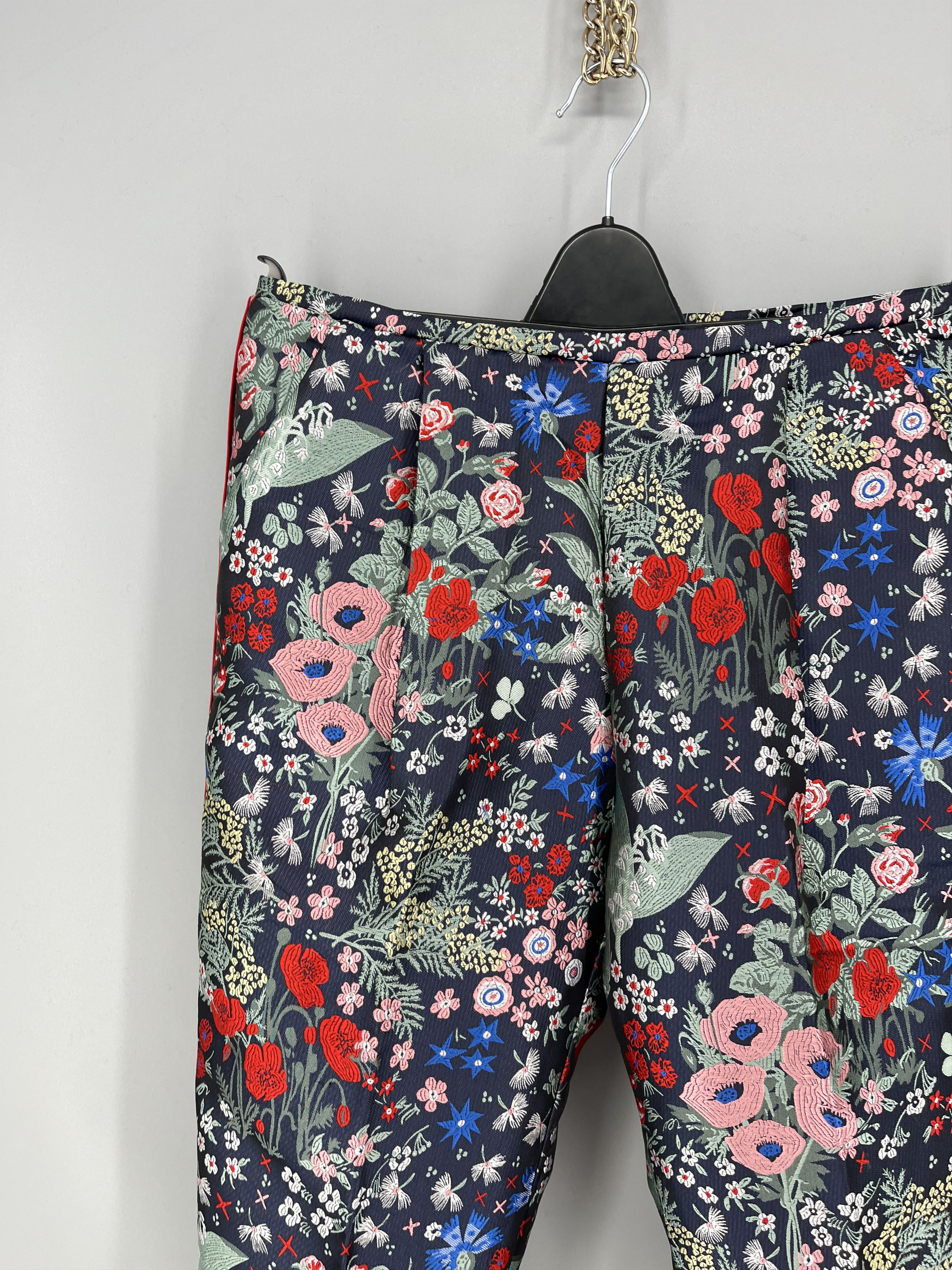 Vintage NEW SISTER JANE Floral Jacquard Trousers Size 30" / US 8 / IT 44 - 4 Thumbnail