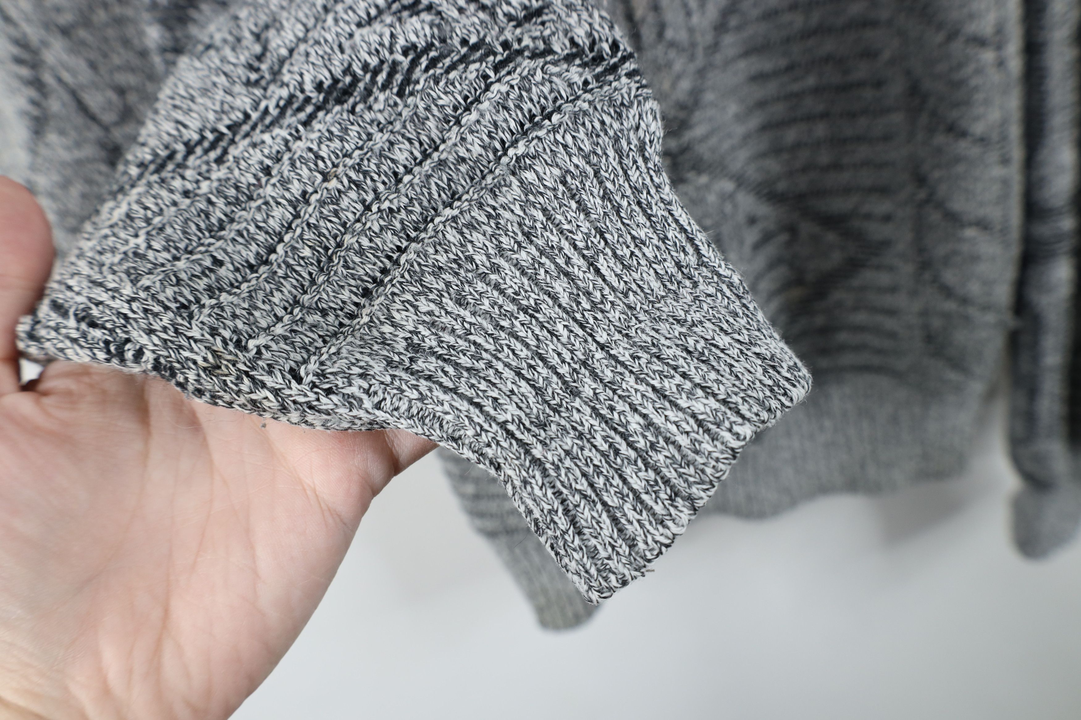 Vintage Vintage 90s Streetwear Ribbed Knit Crewneck Sweater Gray Size US M / EU 48-50 / 2 - 9 Thumbnail