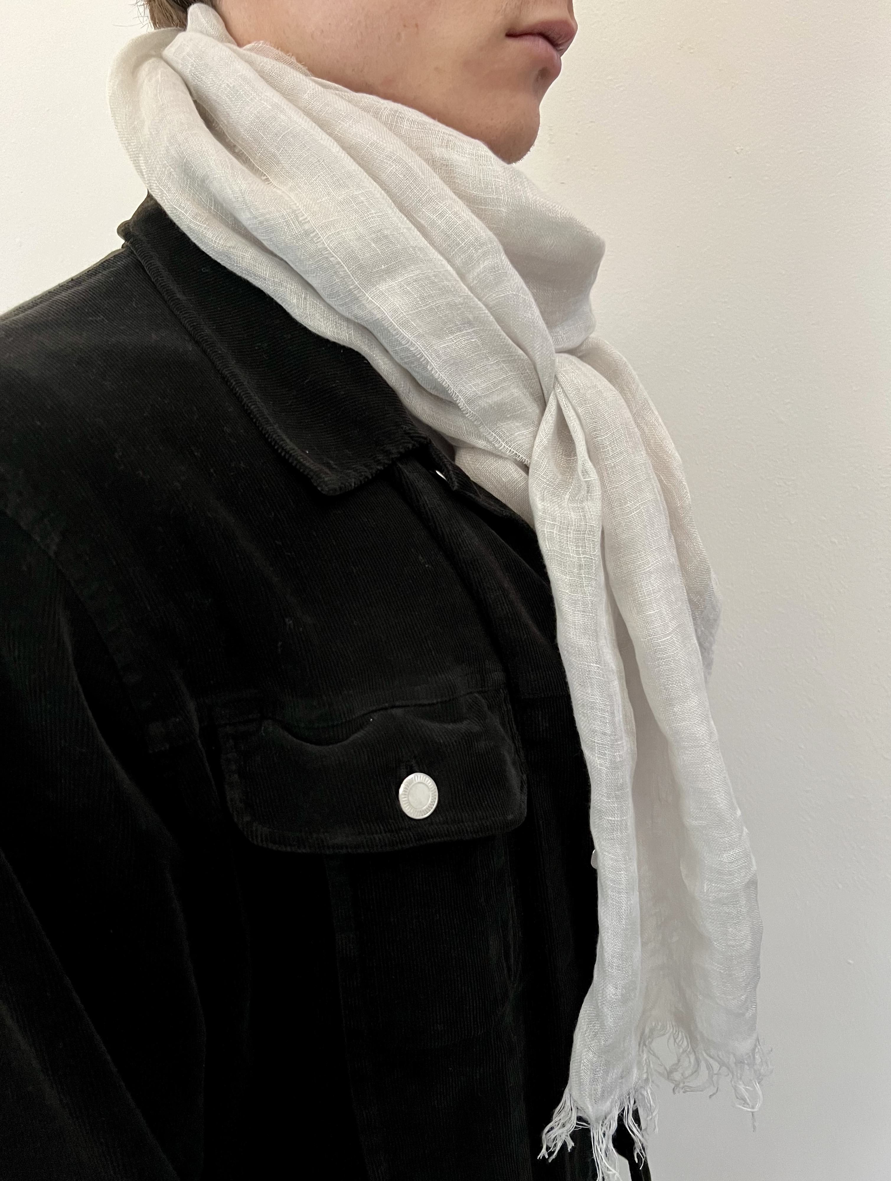 120% Lino 120% LINO Off White Linen Scarf Size ONE SIZE - 3 Thumbnail